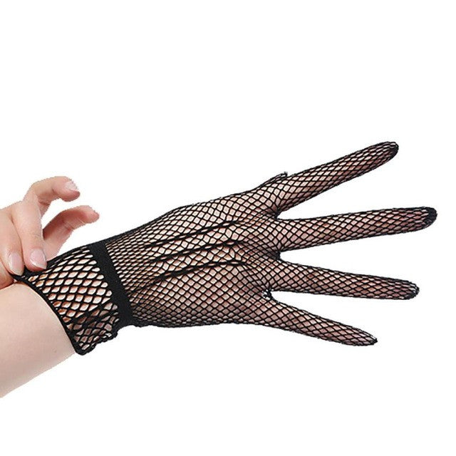 2017 Fashion Fishnet Gloves Women Summer UV-Proof Driving For Thin Gloves Mesh Black White luva motociclista