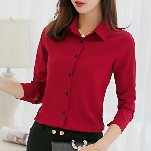 Women Chiffon Office Career Shirts Top