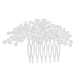 Elegant Floral Rhinestone Hair Comb Slide Bridal Hair Pin Hair Accessories