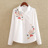 Embroidery White Cotton Shirt