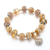 Crystal Heart Charm Personalized Bracelets