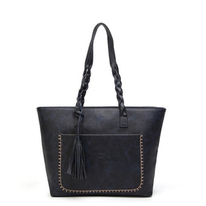 Vintage PU Tassel Women Shoulder Bag