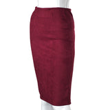 Women Skirts Suede Split Thick Stretchy Skirt