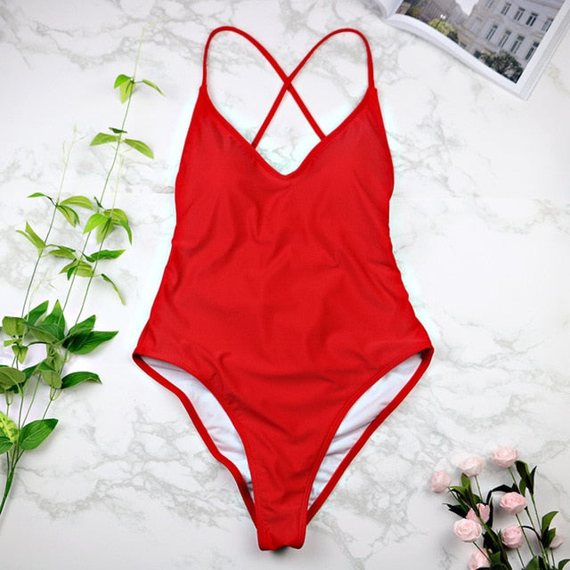 Sexy high cut one piece swimsuit