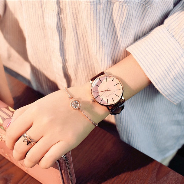 Polygonal dial design women watch