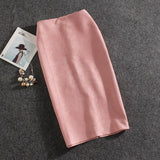 Women Skirts Suede Split Thick Stretchy Skirt