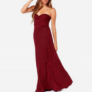 Multiway Wrap Convertible Boho Maxi Club Red Dress