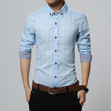 Men Clothes Slim Fit Men Long Sleeve Shirt