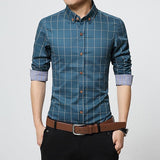 Men Clothes Slim Fit Men Long Sleeve Shirt