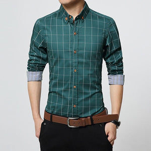 Men Clothes Slim Fit Men Long Sleeve Shirt