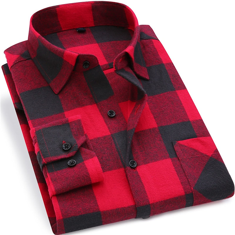 Men Flannel Plaid Shirt